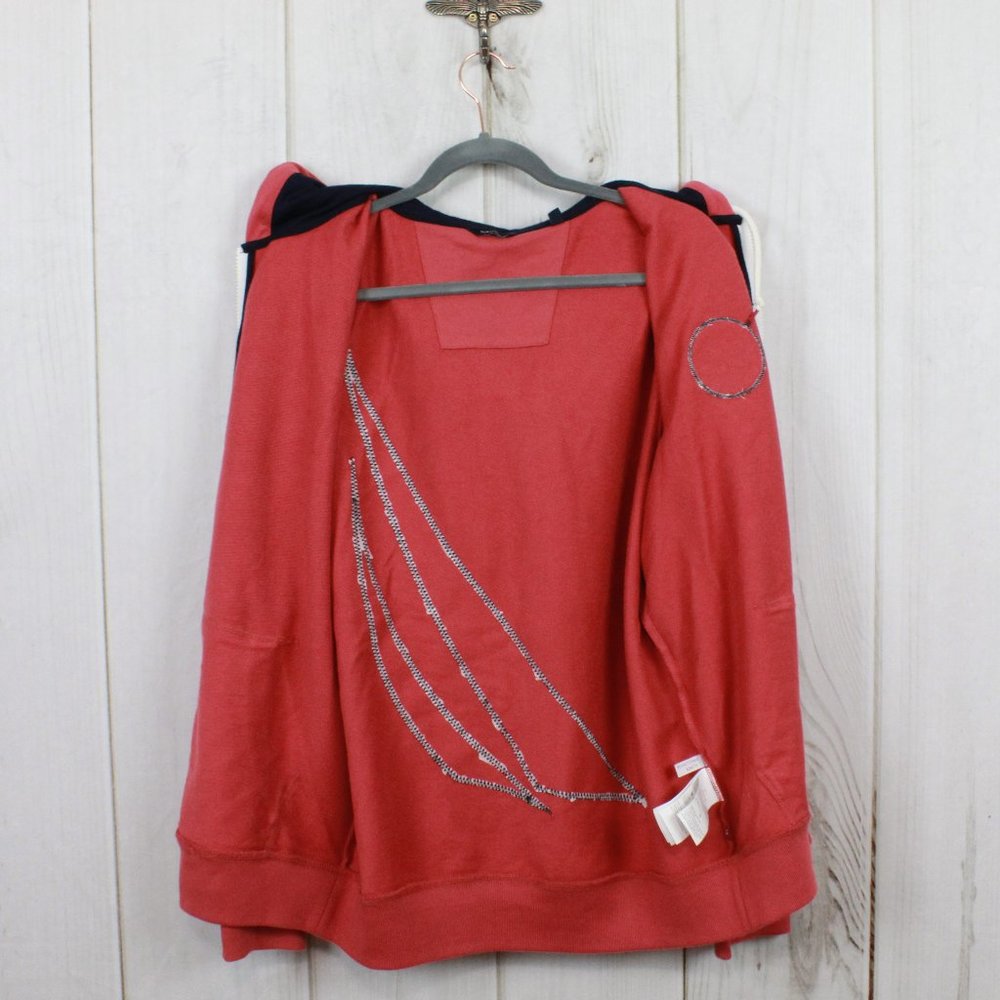 Nautica Orange Sailing Patch Full Zip Cotton Hooded Pullover Jacket Size M - Picture 9 of 13